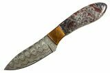 Knife With Lace Agate Inlays - Handcrafted In Utah #327620-1